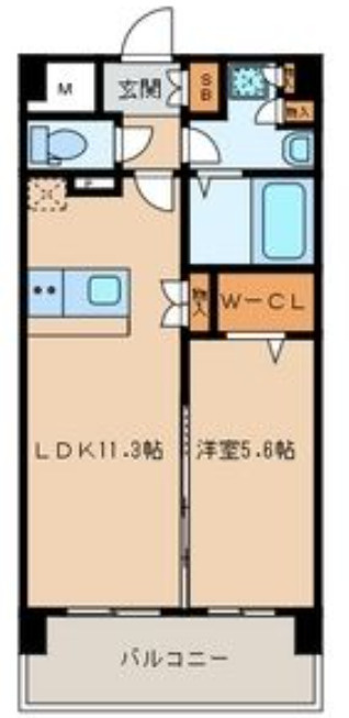 久留米市西町の賃貸マンションの間取り