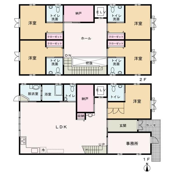 和歌山市小野町３丁目の店付住宅の間取り
