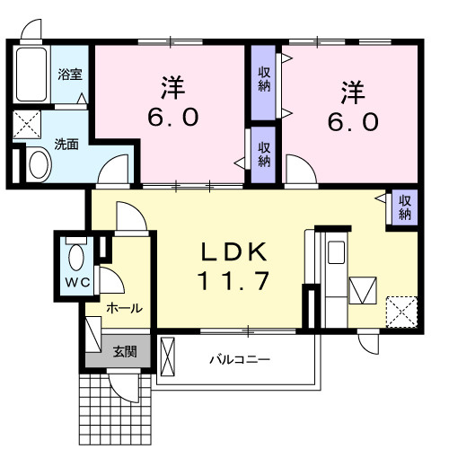 【間取り】 | オーシャン　グレイスＮ