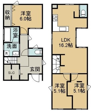 元宮町貸家の間取り