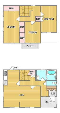 笠岡市大井南　お庭のある中古の間取り