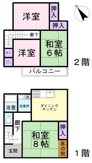 比企郡ときがわ町大字別所の中古一戸建の間取り
