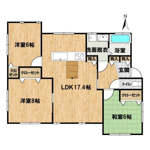 中古戸建　八幡町　平屋　の間取り|フルリフォームで、きれいな内装に仕上がりました。