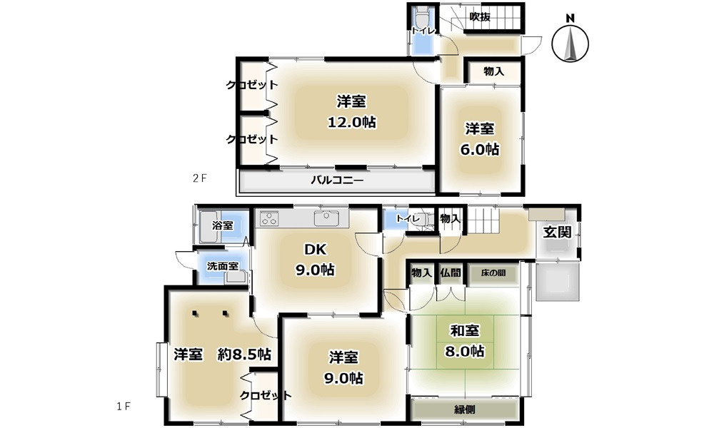 安芸郡府中町瀬戸ハイム４丁目　中古一戸建ての間取り