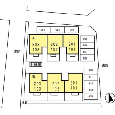 【区画図】 | ハピネス山田 Ｂ棟