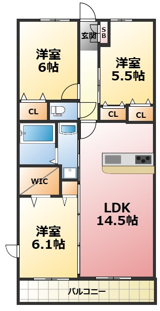 レジェンダリー甲子園浦風町の間取り