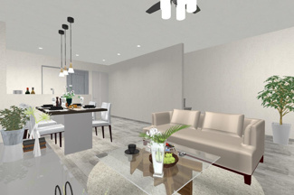 【外観】 | 右京区梅津罧原町　建築条件付 | リビングイメージパース