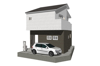 【外観パース】 | 右京区梅津罧原町　建築条件付 | イメージパース