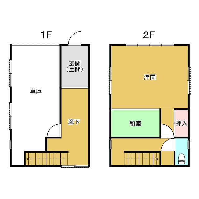 鳥取市鹿野町中古戸建の間取り