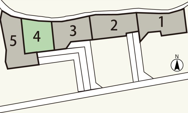 広島市安佐南区山本４丁目　土地(全5区画)の区画図