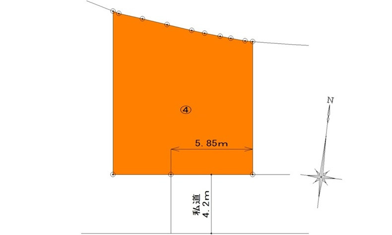 広島市安佐南区山本４丁目　土地(全5区画)の土地図