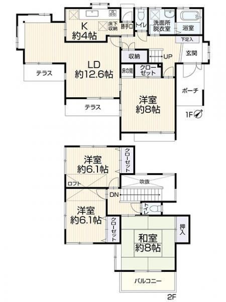 美しが丘南４丁目6-13戸建の間取り