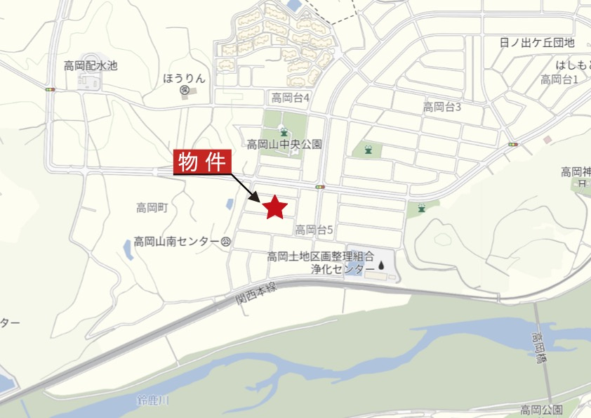 鈴鹿市高岡台5丁目の地図|広域Map