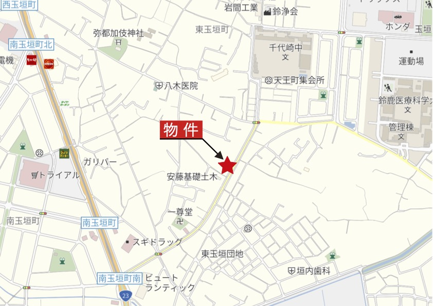 鈴鹿市東玉垣町の地図|広域Map