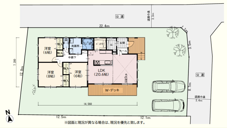 茅ヶ崎市堤　新築戸建　全1棟1号棟の区画図