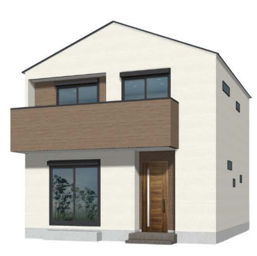 横浜市南区別所6丁目 新築戸建て【仲介手数料無料】カースペース2台の外観パース