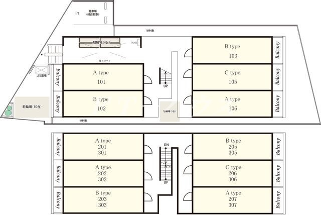 リブリ・フォーチュン津田沼の区画図