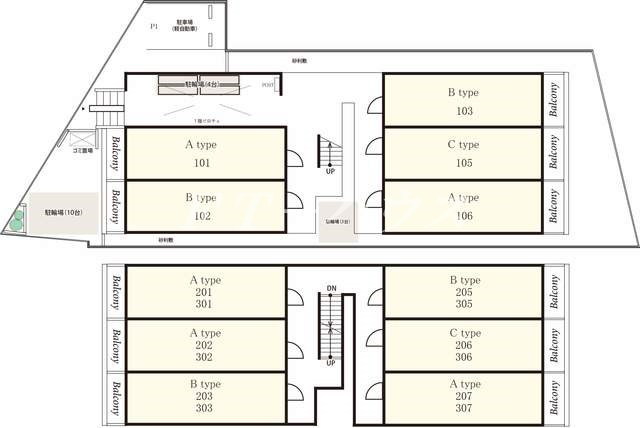 リブリ・フォーチュン津田沼の区画図