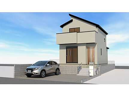 廿日市市阿品4丁目　新築一戸建て(全2棟)の外観パース
