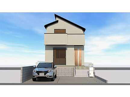 廿日市市阿品4丁目　新築一戸建て(全2棟)の外観パース