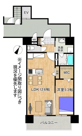 【間取り】 | Paradiso大津B棟 | 家具は設置イメージです。付帯されません。