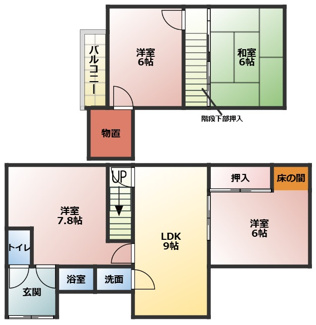 【間取り】 | 錦町戸建