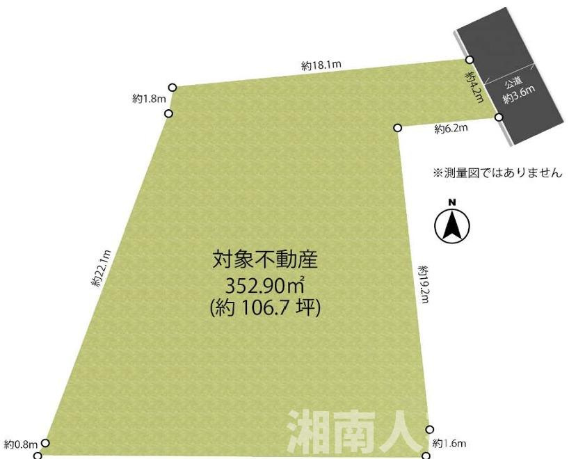 藤沢市本鵠沼１丁目１４－５売地の土地図