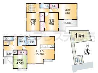 【間取り】 | １号地間取図