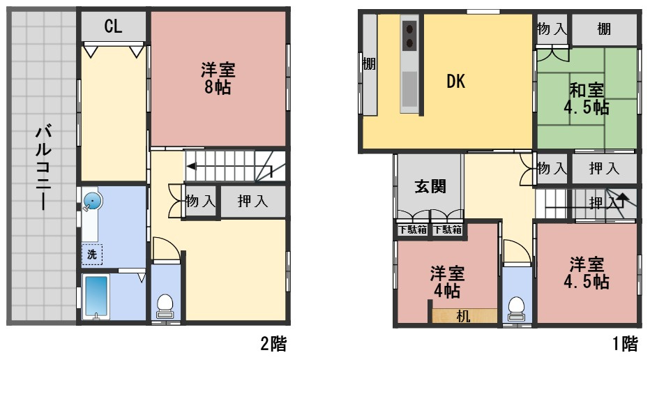 ６４９４２　岐阜市加納北広江町中古戸建ての間取り