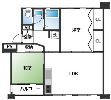 プラザ修学院B棟の間取り