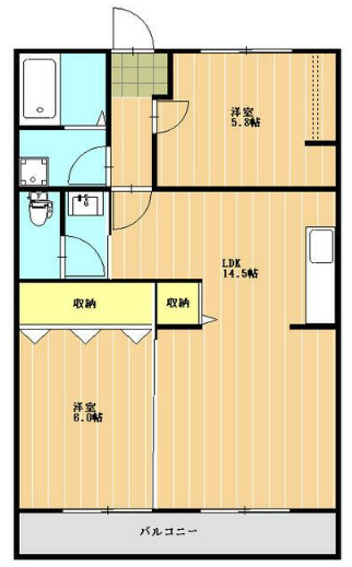 熊本市南区田迎２丁目の賃貸マンションの間取り