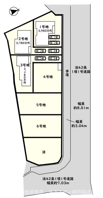 神戸市西区伊川谷町有瀬　新築戸建2号棟の区画図|神戸市西区伊川谷町有瀬エリア・新築分譲住宅全７棟です！
