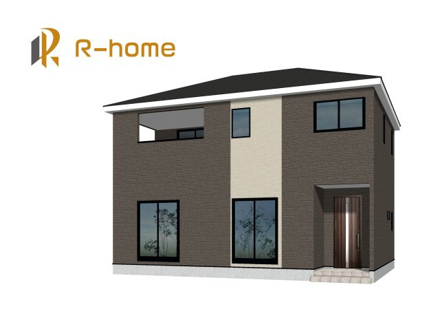 石岡市国府第1　新築戸建て　4号棟の外観パース|近隣の同仕様完成物件をご見学いただけます♪