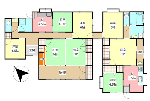 宇土市網津町の中古一戸建の間取り