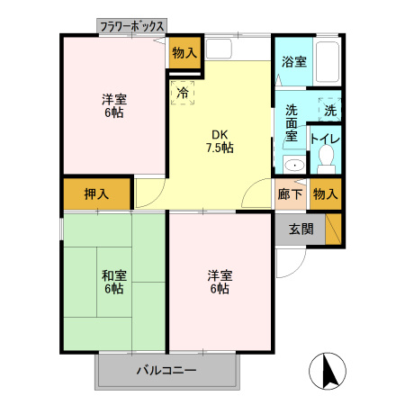 リッツハウスAの間取り