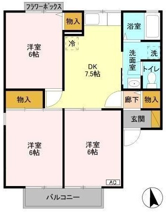 リッツハウスAの間取り
