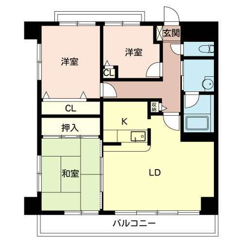 ヴァーチュアスあさぎりの間取り