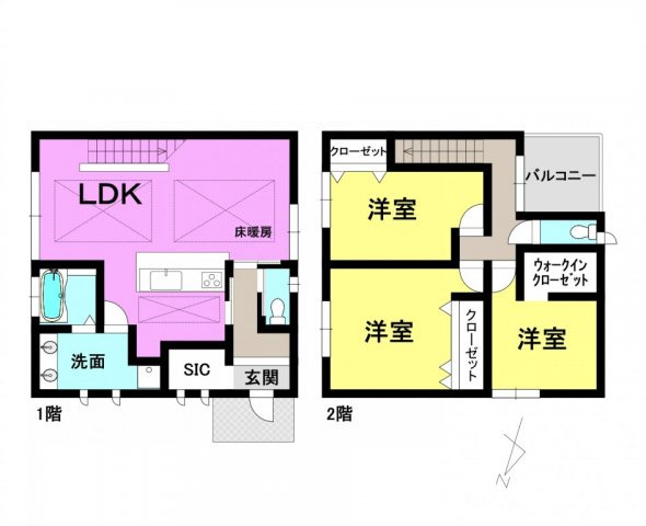 近江八幡市安養寺町　中古戸建の間取り