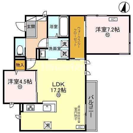 D-ROOM和歌山黒田Ⅱの間取り