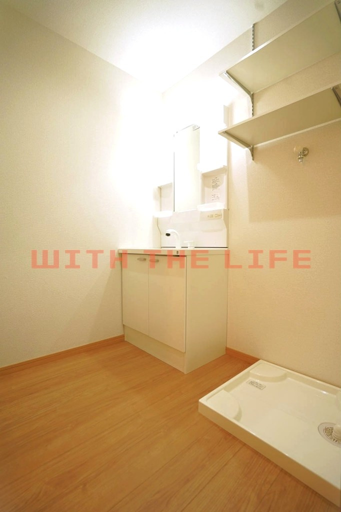 Lluz（エルルース）津福公園【キャッシュバック対象】の洗面所|コンパクトで使いやすい洗面所