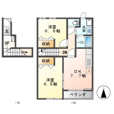 パークサイドヴィラ御里　Ｂ棟の間取り