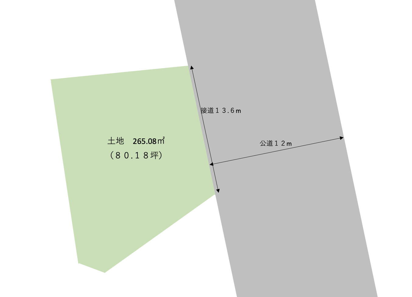 大江町本郷　売地の土地図