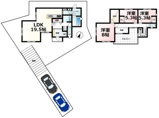 【間取り】 | 大平２丁目　１０６号地モデルハウス