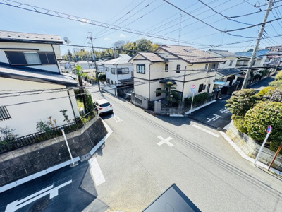 【展望】 | 流山市富士見台１丁目新築戸建【新川小学校：8分】 | バルコニーより道路側眺望