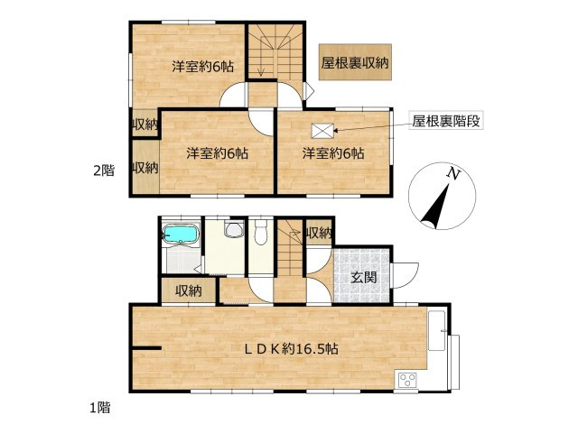 高知市福井町　中古戸建ての間取り