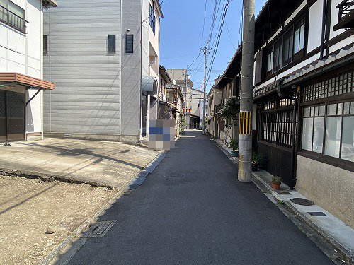 上、利生町建築条件無土地の前面道路含む現地写真