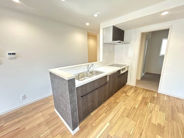 新築戸建　一宮市野口2丁目　全1区画分譲のキッチン|機能的なシステムキッチンです。収納力に優れた大容量の引出しでキッチン回りがスッキリ片付きます。