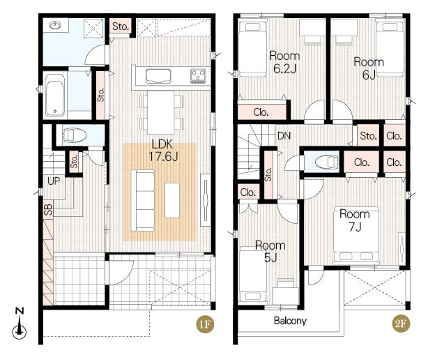 MELDIA北区清水2丁目№3｜名古屋市の戸建ならホームアップの間取り