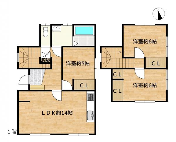 久慈市長内町第１７地割の区画図