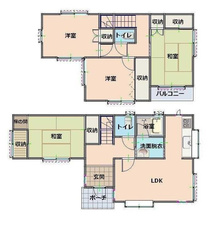 【No.7221】吉成南町1中古住宅/4LDK/前道6M以上の間取り